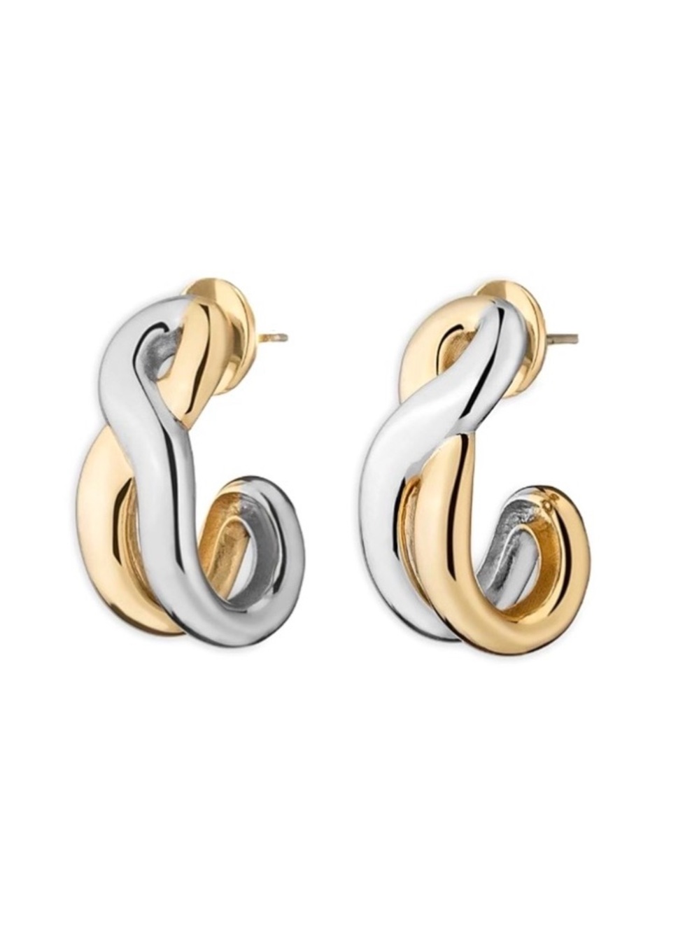 Mini Odell Ribbon Knot Earrings Two-Tone Demarson STYLE JL18 JL20